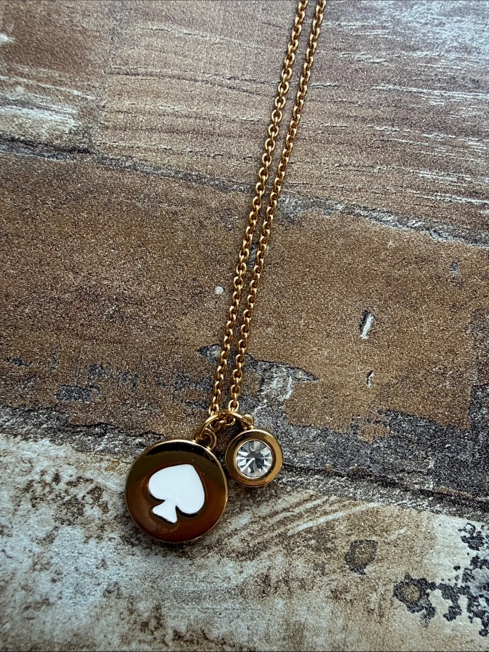 Kate Spade Gold Necklace spade dot Crystal Accent